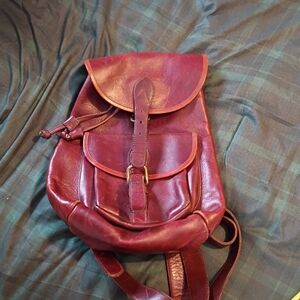 Vintage 80s Leather Backpack